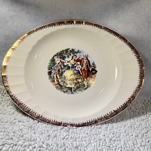 Cronin China Co. 11" x 9" Oval Serving Platter Pattern CO12 Vintage Made in USA - Picture 5 of 9
